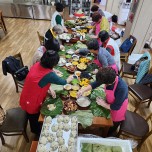 대원사 사찰음식 행사를 위한 연잎밥 포장